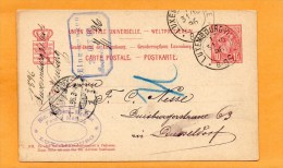 Luxembourg Ville 1896 Card Mailed - Entiers Postaux