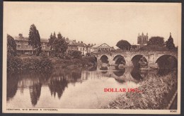 HEREFORD  - Wye Bridge & Cathedral   + 1950  -   NOT Used -  See The Scans For Condition. ( Originalscan !!! ) - Herefordshire