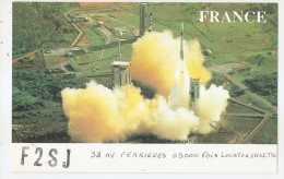 Carte Radio Qsl - Fusée Ariane De Guyane - F2sj - 09 - Foix - Ariège - Radio Amateur