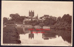 HEREFORD  - The Wye  & Cathedral   + 1950  -   NOT Used -  See The Scans For Condition. ( Originalscan !!! ) - Herefordshire