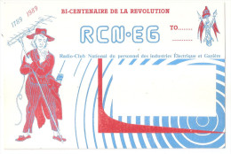 Carte Radio Qsl - Club National Du Personnel Des Industries électriques Et Gazière - Bi Centenaire Révolution 1989 - Radio-amateur