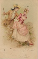 CARTE POSTALE ORIGINALE ANCIENNE 1903 : COUPLE DE JEUNES FEMMES PIN UP SEXY ET EROTIC LESBIANS - Frauen
