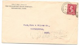 US - 3 - 1899  COVER From BRIDGEPORT, CONN Advert From THE BRIDGEPORT CHAIN COMPANY To SOUTHINGTON, Transit NEW HAVEN - Covers & Documents