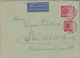 Berlin 1950-10-31 Berlin Grünewald Flugpost Brief Nach Stuttgart - Cartas & Documentos