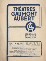 Cinéma/ Théatres Gaumont Aubert/Cinéma Saint Paul/ "Pension D´Artiste"/"Mr Breloque A Disparu"//1938  CIN26 - Programs