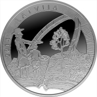 5 EURO 2014 Latvia Old Stenders Silver Coin The Sun, The Earth, The Time -proof - Latvia