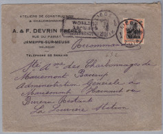 Belgien 1916-8-9 Liege-Luik Zensurbrief Nach La Louvière - Duits Leger