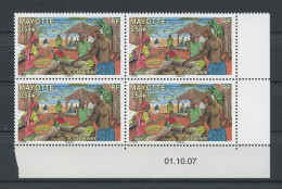 MAYOTTE 2008 N° 207 ** Bloc De 4 Coin Daté  Neuf = MNH Superbe Le Voule Fruits - Unused Stamps