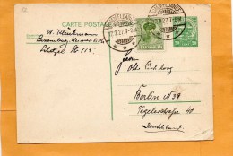 Luxembourg 1927 Card Mailed With Add Stamp - Stamped Stationery