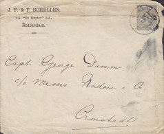 Netherlands J. F. & F. SCHELLEN S.s. "De Ruyter" Ld ROTTERDAM 1899? Cover Brief To CRONSTADT Russia (Front ONLY !!) - Covers & Documents