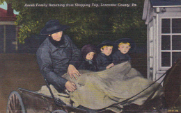 Amish Family Returning From Shopping Trip Lancaster County Curteich - Lancaster