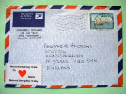 South Africa 1988 Cover To England - Ships - Heart - Discovery Of The Cape - Bartolomeu Dias Explorer - Storia Postale