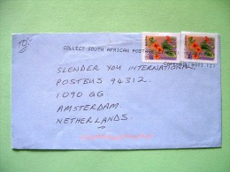 South Africa 2001 Cover To Holland - Flowers - Cartas & Documentos