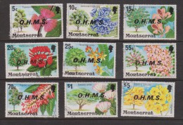 Montserrat 1976 Flowering Tree Officials Short Set Of 9 To $ 5 VFU - Montserrat