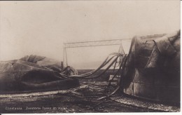 Carte Postale Photo Militaire De CONSTANZA (Roumanie-Roumania) Zerstörte Tanks Im Hafen-Destruction Réservoirs Dans Port - Roumanie