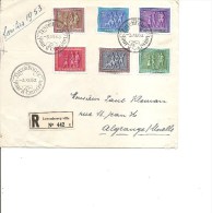 Luxembourg -Caritas 1953 ( Lettre Recommandée En Premier Jour De 1953 à Voir) - Storia Postale