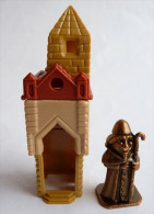 FIGURINE KINDER  METAL & PLASTIQUE - CHATEAUX MEDIEVAUX ET CHEVALIERS - HINTER DER STADTMAUER 2 BISCHOF MIT KAPELLE - Metallfiguren