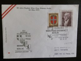 44/543   LETTRE  AUTRICHE  OBL.  1° VOL AUA - Erst- U. Sonderflugbriefe