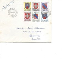 Luxembourg -Caritas 1958 -Blasons ( Lettre En Premier Jour De 1958 Vers La France à Voir) - Covers & Documents