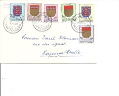 Luxembourg -Caritas 1959-Blasons ( Lettre En Premier Jour De 1959 Vers La France à Voir) - Lettres & Documents