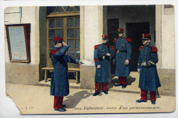 Militaria--Infanterie--Sortie D'un Permissionnaire  N° 3592 éd L.V & Cie--chocolat Louit - Autres & Non Classés