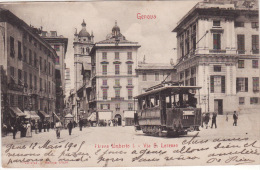 GENOVA -  Piazza Umberto 1 - Via  San Lorenzo (tramway) - Genova (Genoa)