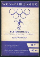 1952 Helsinki Olympic Programme - 27th July - Athletics - Livres