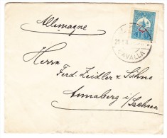 Türkei 1 Piastre Blau 21.1.188?  Brief Nach Annaberg D - Lettres & Documents