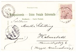 Türkei 20 Paras 6.1898 Jerusalem Nach Helmstedt D Auf AK Gruss Aus Jerusalem - Lettres & Documents