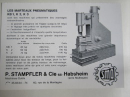 Carte Double : Les Marteaux Pneumatiques KB 1, K2, K3. P. Stampfler & Cie, 68/Habsheim - Non Classificati
