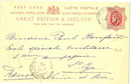 LBL26BIS - LEVANT BRITANNIQUE - EP CP OBL. BPO SALONIQUE / ST CYR DECEMBRE 1902 - Levante Británica