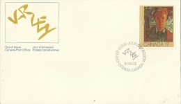 CANADA 1981 - FDC: PAINTER FREDERICK H.VARLEY (SELF PORTRAIT) W 1 ST OF 17 C POSTM OTTAWA MAY 22, 1981 RECA2193 - 1981-1990