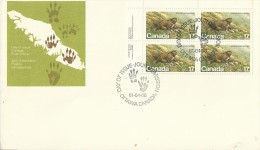 CANADA 1981 - FDC: NATURE- MARMOTA VANCOUVERENSIS W UPPER LEFT BLOCK OF 4 STS OF 17 C POSTM OTTAWA APR 6, 1981 RECA2196 - 1981-1990