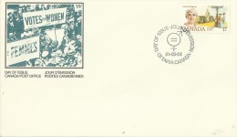 CANADA 1981 - FDC:WOMEN RIGHTS-VOTES FOR WOMEN LOUISE MC KINNEY W 1 ST OF 17 C POSTM OTTAWA MAR 4, 1981RECA2197 - 1981-1990