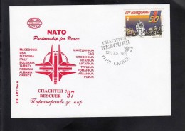 SPECIAL COVER, MACEDONIA, RESCUER 97, Usa, Slovenia, Italy, Bulgaria, Turkey, Romania, Albania, Greece,** - NATO