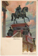 Kley Artist Signed, Berlin Friedrich Wilhelm IV Statue, C1900s Vintage Postcard - Kley