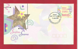 Australien 1996 , FDC Festive Frama - Daewin NT - First Day Of Issue 6 June 1996 - 2 Scan - - Machine Labels [ATM]