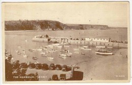The Harbour, Tenby, W 3461 Valentine's  Copyright Series,  Used Postcard, 1953 - Pembrokeshire
