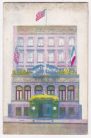 Carte Double Illustrée Avec Décor Collé Pour Relief - At Maxim´s, Façade & Salle Spectacle - New York - Circulé 1913 - Cafes, Hotels & Restaurants