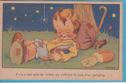 ENFANT  ET LE  CAMPING ( Signé GOUGEON ) - Gougeon