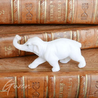 Ancienne Miniature Allemande 20x40 Mm Elephant Miniature Biscuit Figurine German Bisque - Animals