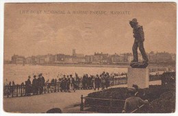Life Boat Memorial & Marine Parade Used Postcard 1922, - Margate