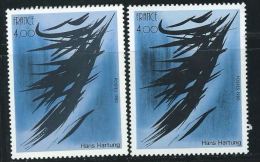 Variété : N° 2110 Hans Hartung Tableau Gris-bleu Au Lieu De Noir +  Normal Neuf** - Ongebruikt