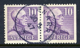 SWEDEN 1939  Gustav V 10 öre Type II Se-tenant Pair Used.  Michel 256 II B/Dr - Gebruikt