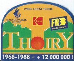 Etiquette Laisser-Passer/ Billet Loterie/ Zoo De Thoiry/ Office De Tourisme De Paris //1988    ACOL58 - Hotel Labels