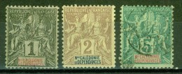 Allégories - Colonies Françaises - NOUVELLE CALEDONIE - N° 41-42-44 - 1892 - Gebraucht