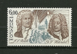 MONACO. 1985  N° 1504  " Anniv. De Naissance D'Ecrivains Et De Musiciens Célèbres (J.S.Bach ,G-F.Haendel ) "    NEUF - Collections, Lots & Séries