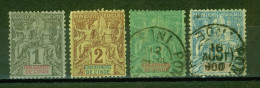 Allégories, Papier Teinté - INDE - Etablissement Français - 1892 - Unused Stamps