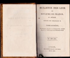 LIVRE BULLETIN DES LOIS DU ROYAUME DE FRANCE -REGNE DE CHARLES X . 1829 - 1801-1900