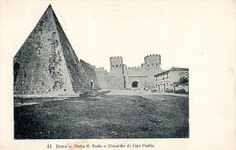 ROMA - PORTA S.PAOLO E PIRAMIDE DI CAIO CESTIO - CARTOLINA POSTALE ITALIANA  FORMATO PICCOLO - C102 - Castel Sant'Angelo